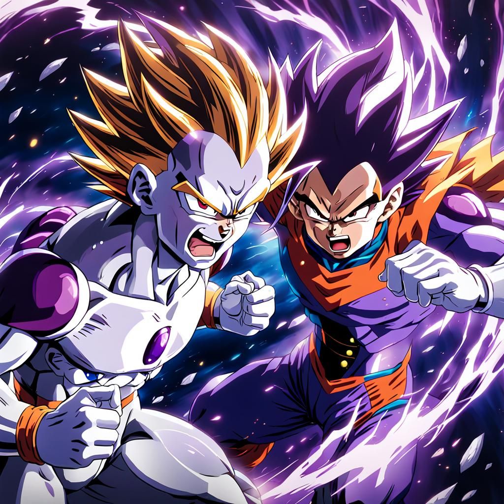 Epic Battle: Frieza vs Goku in Anime Style