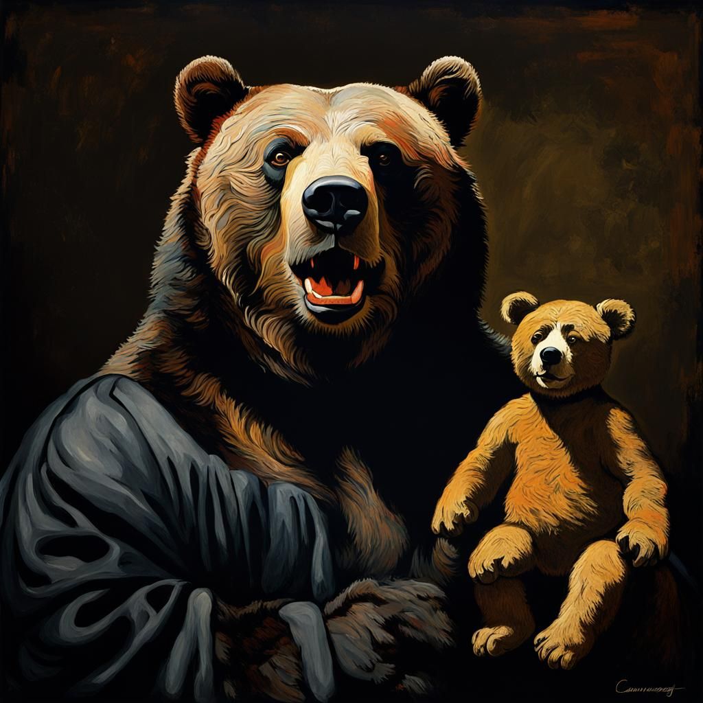 Yogi Bear Portrait in Chiaroscuro Lighting