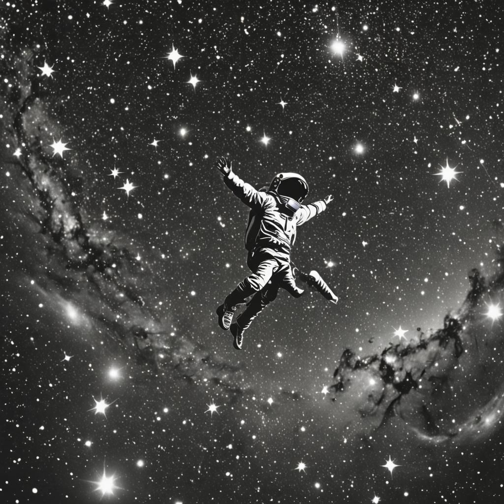 Cosmic Dreamscape: Floating in a Starry Abyss