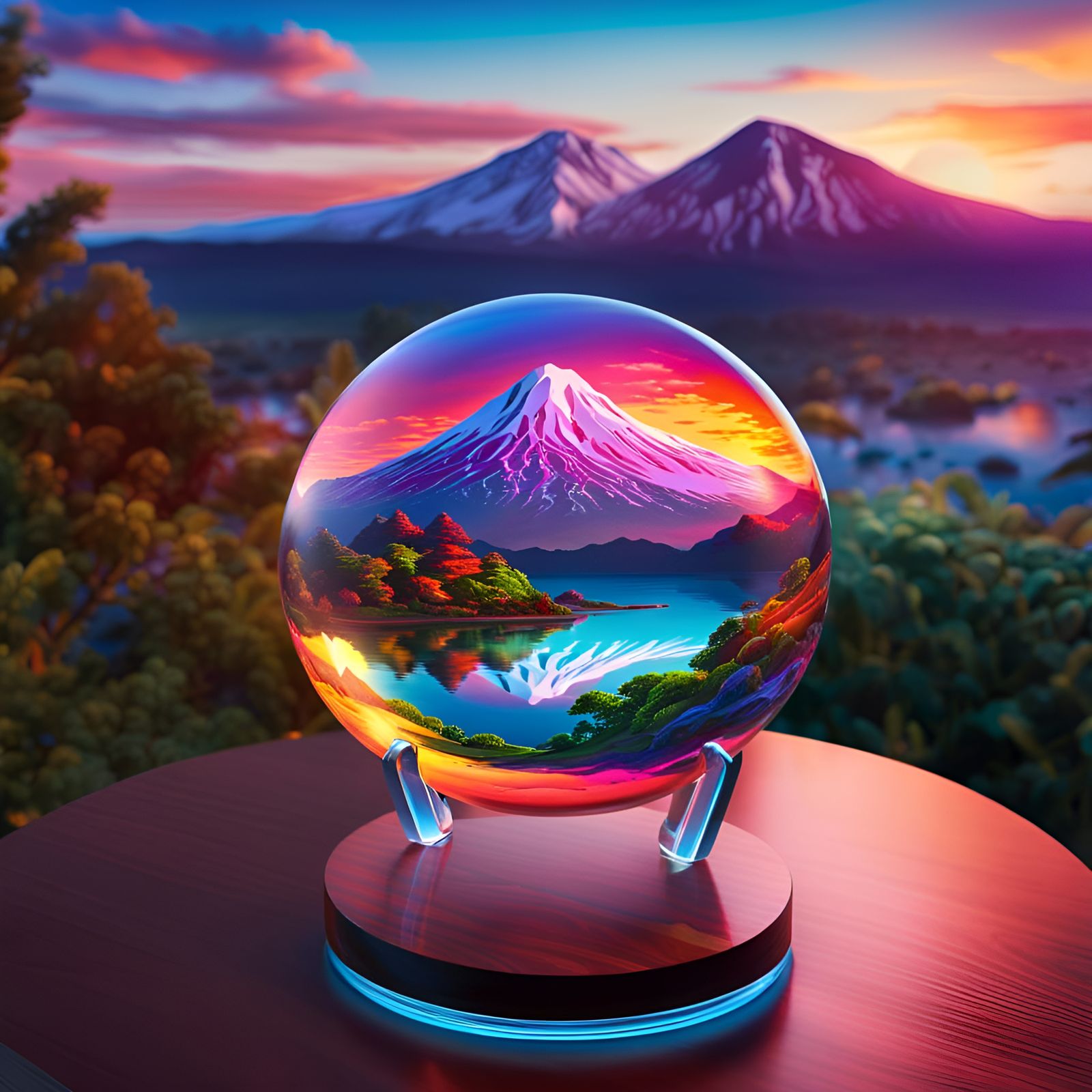 Fuji mountain inside of a Lava Lamp