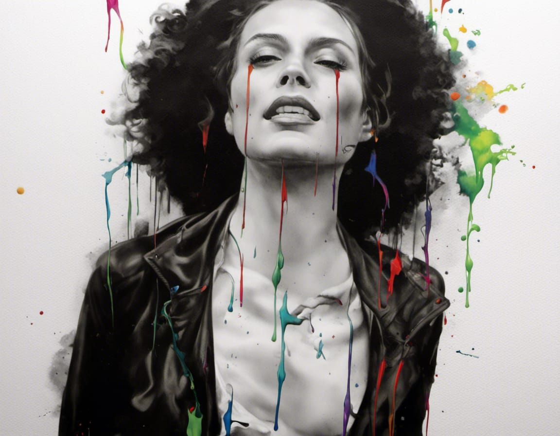 Rainbow Sheet Music Graffiti Art in Spray Paint Style