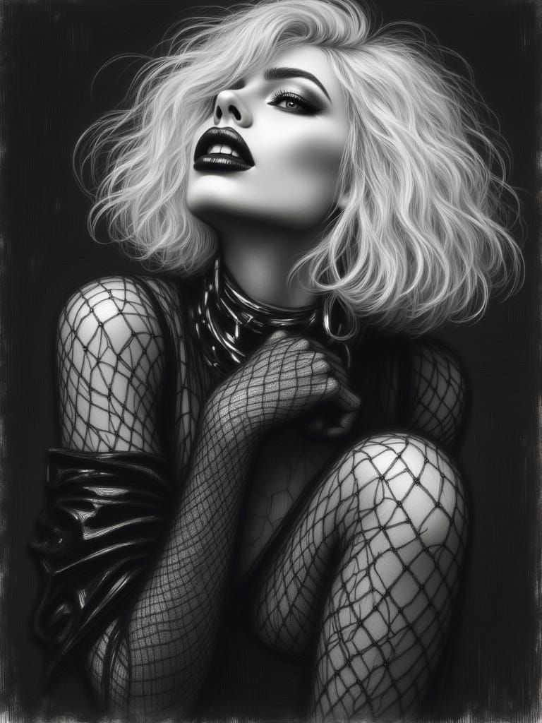 Graphite Pencil Sketch Portrait of Alluring Figure