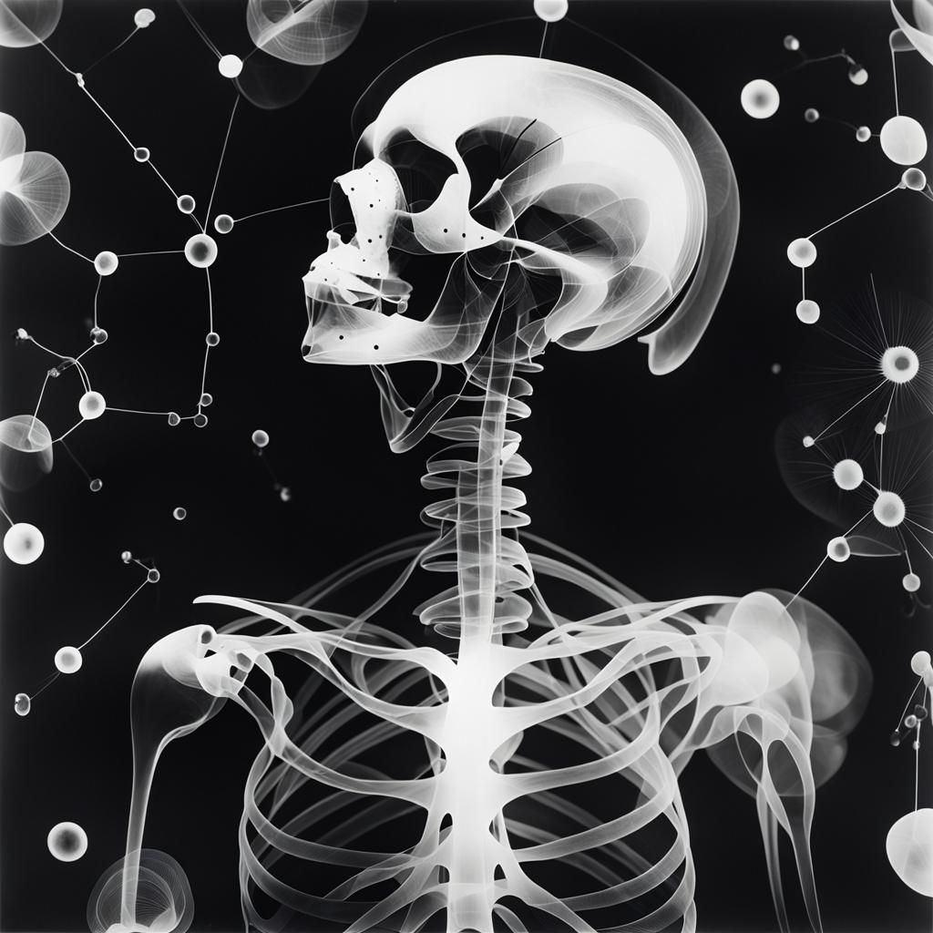 Abstract Black and White Rayograph Photogram