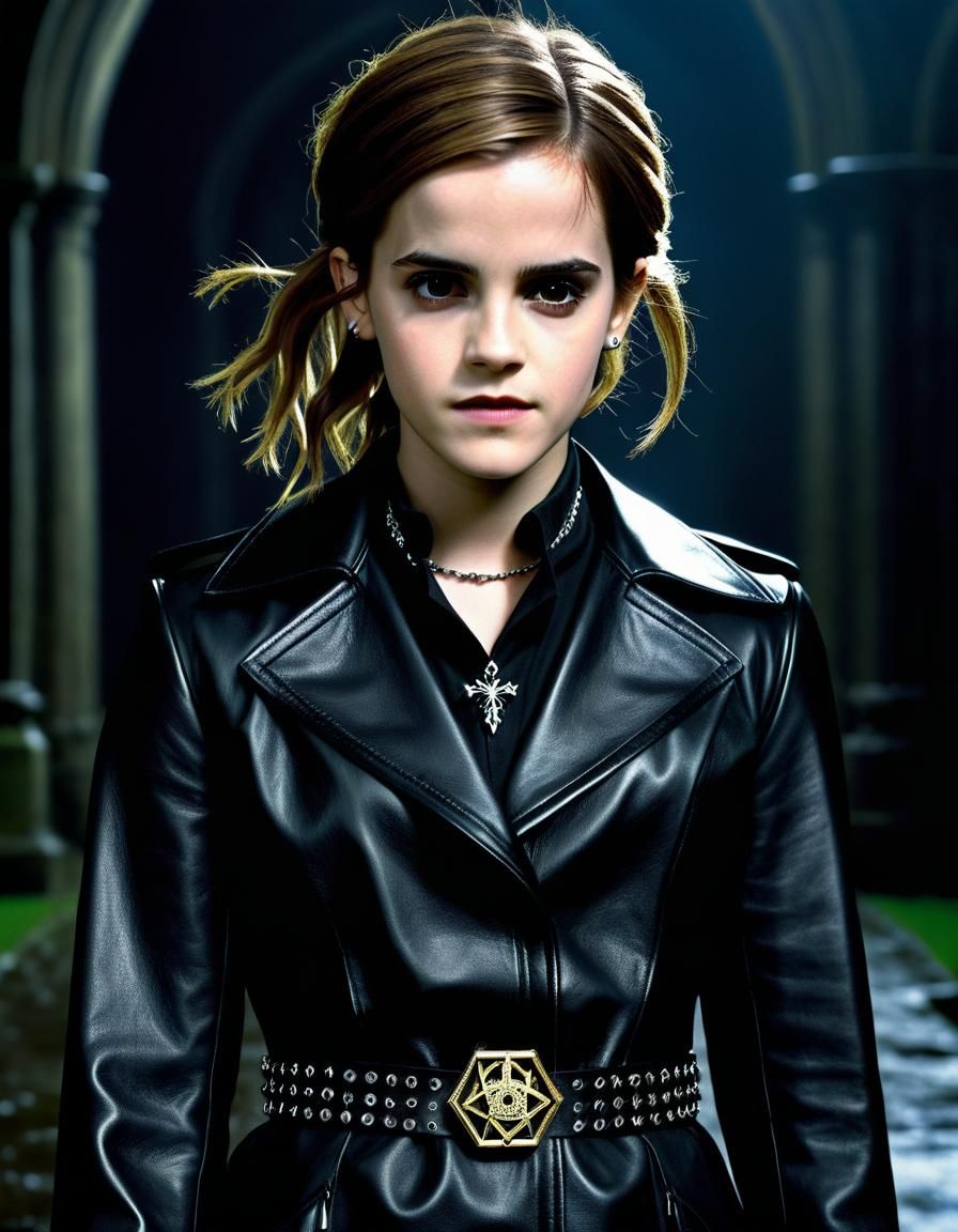 Gothic Hermione Granger as Hyperrealistic Photo