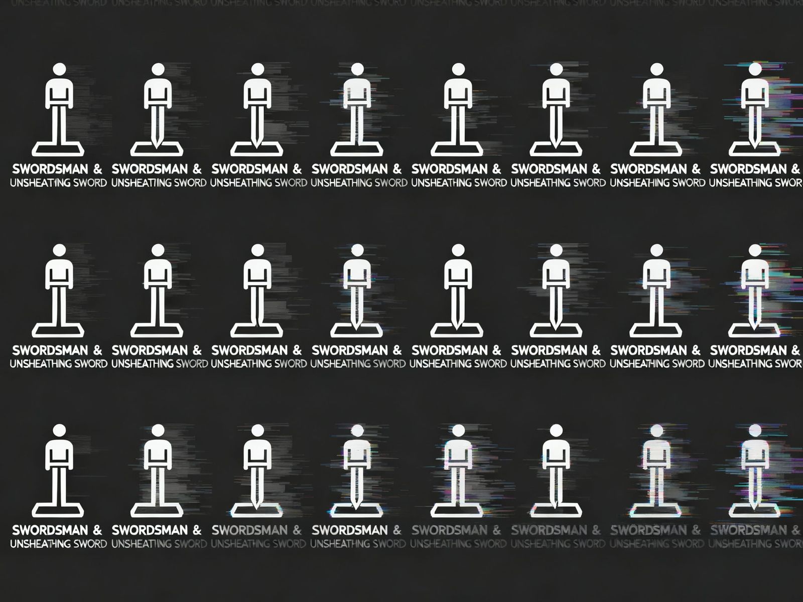 Swordsman Unsheathing Sword Repeating Pattern