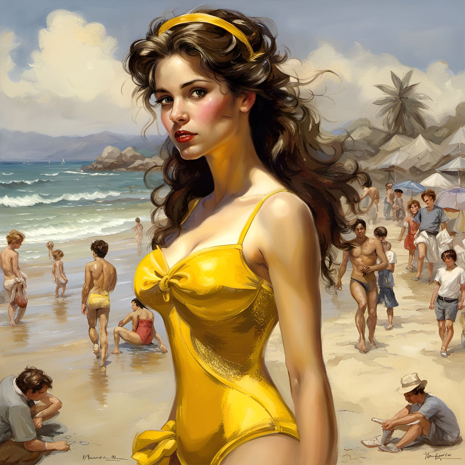 Princess Belle's Beach Day: A Hyperrealistic Portrait