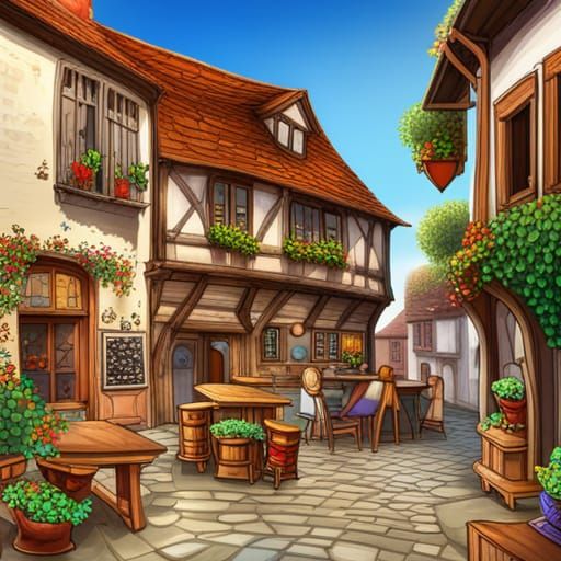 Picturesque Medieval Tavern in Renaissance Style