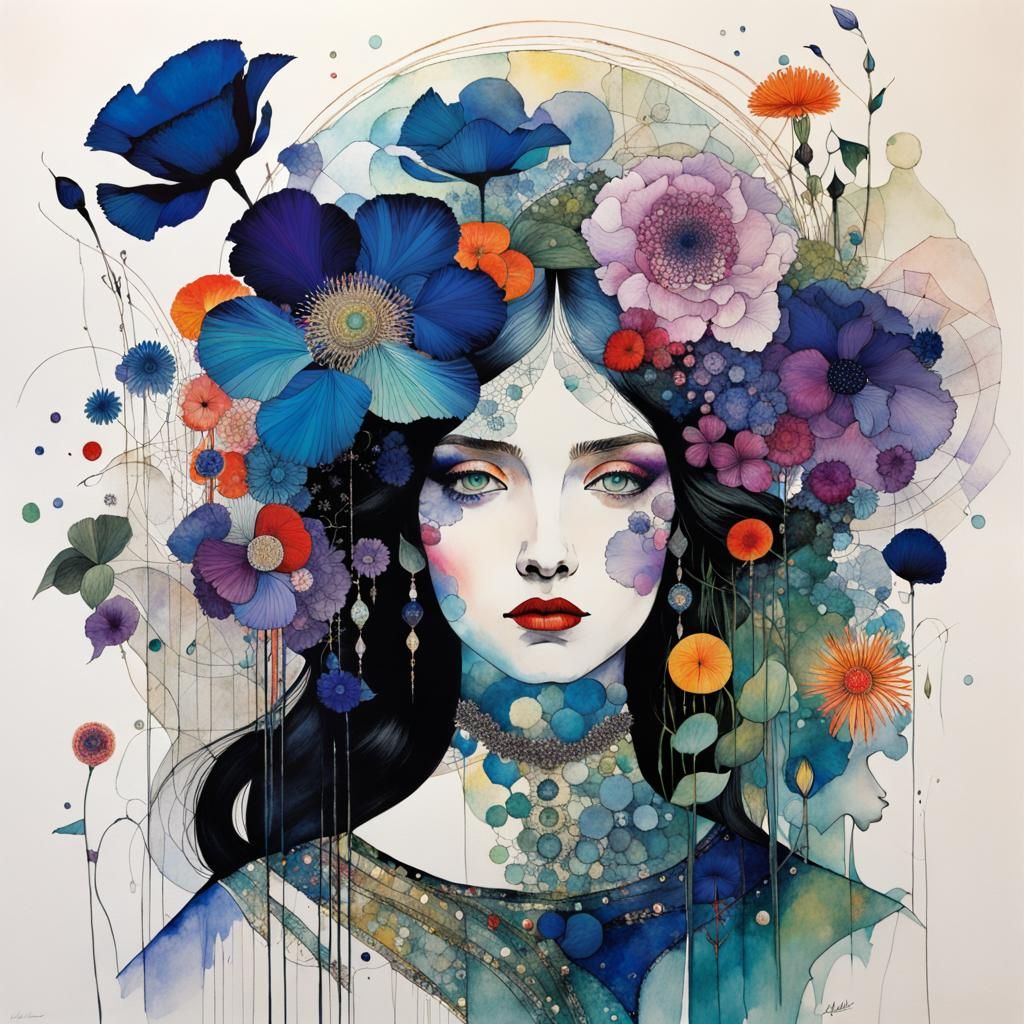 Abstract Florals Inspired by Art Nouveau