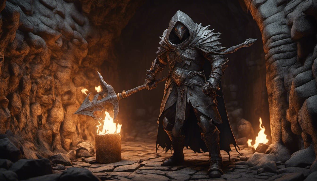 Hyperdetailed Black Scaled Behir in a Tunnel