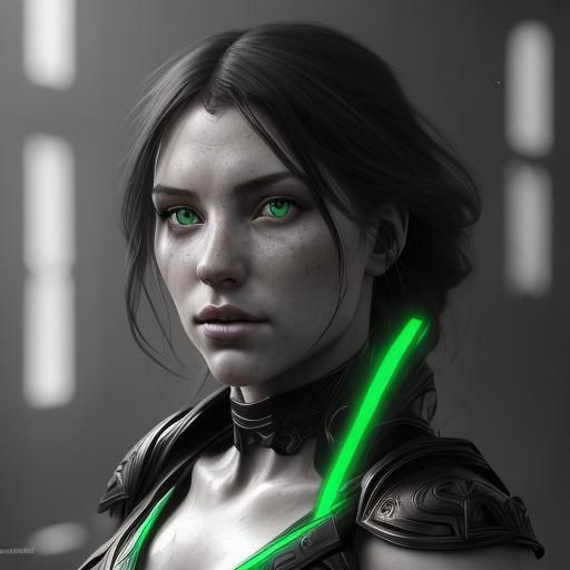 Stunning Portrait of a Woman with Green Eyes