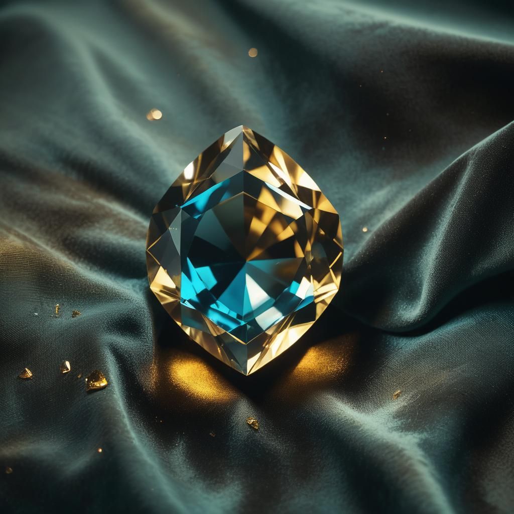 Glittering Topaz Gemstone in Luxurious Velvet Hush