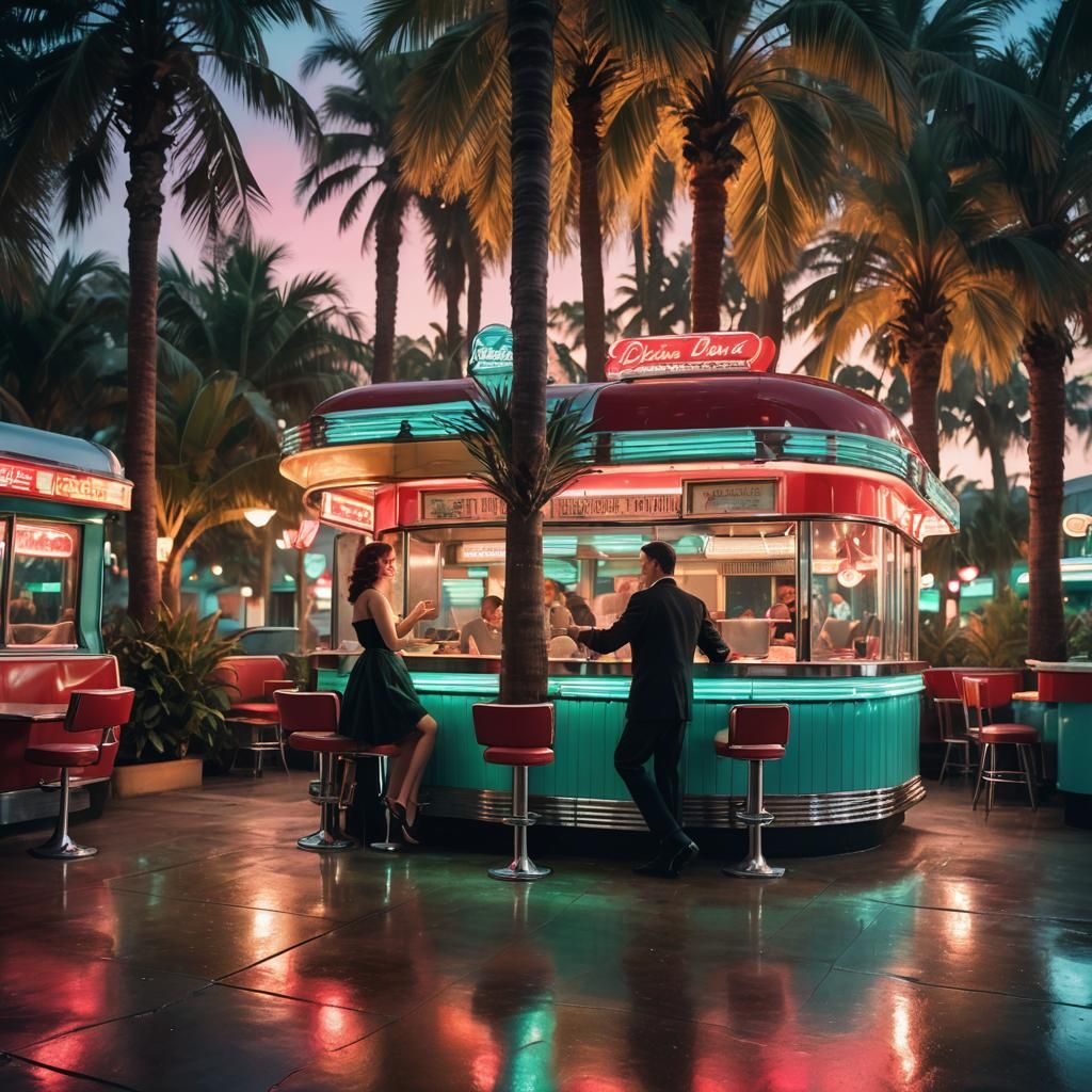 Couple Dancing in a Retro Diner, Concept Art