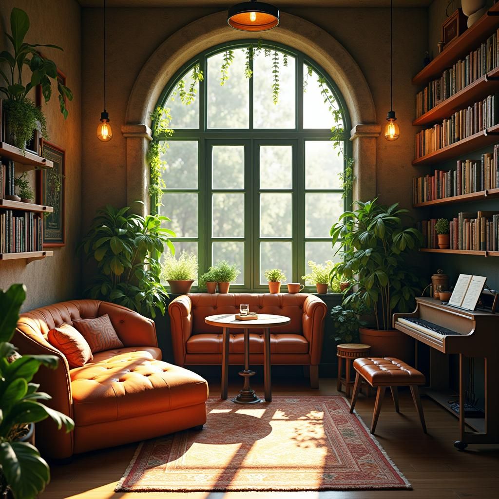 Dreamlike Lofi Coffee Shop in Fantasy Style