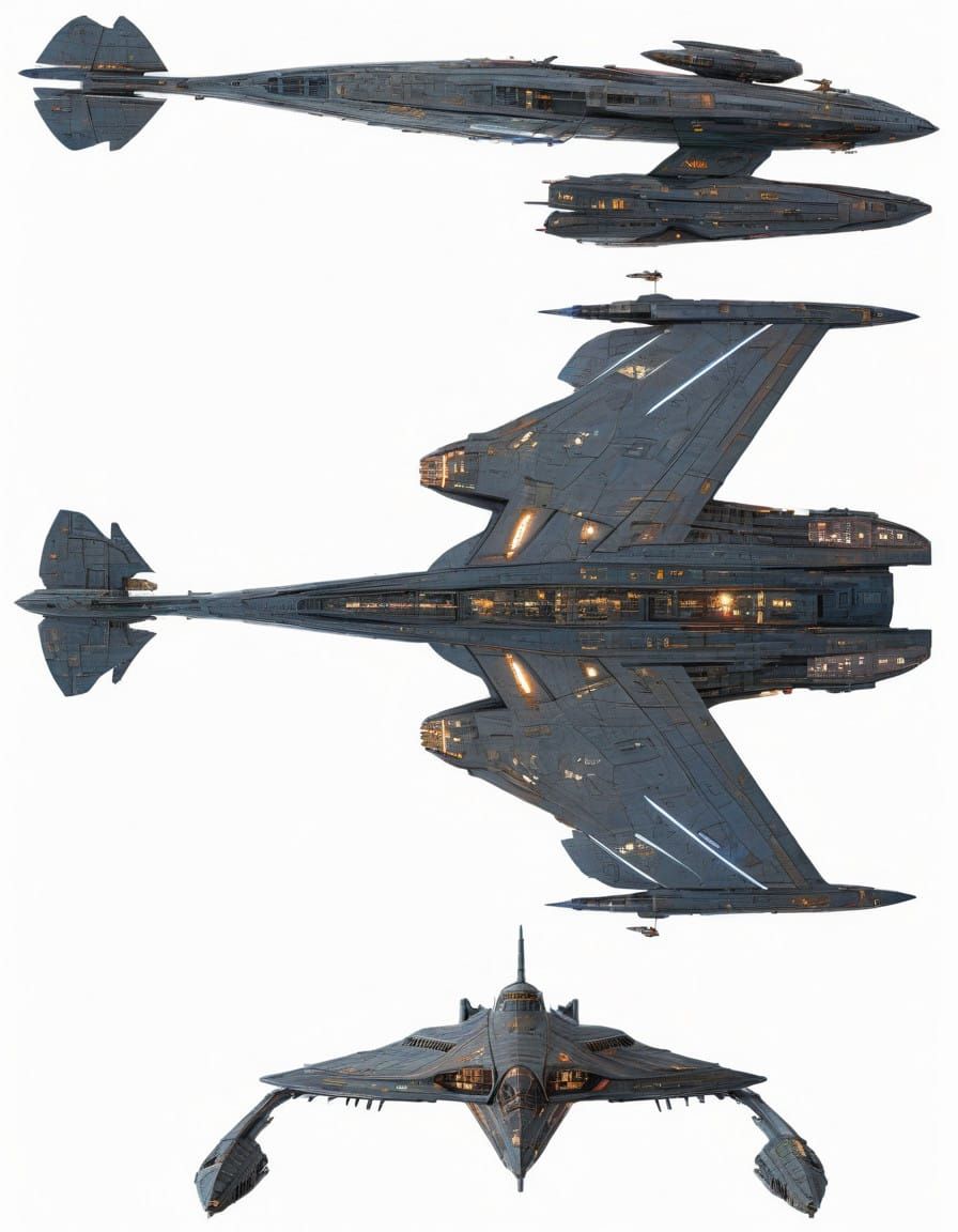 Sleek Star Trek Starship in Vibrant Cosmic Landscape