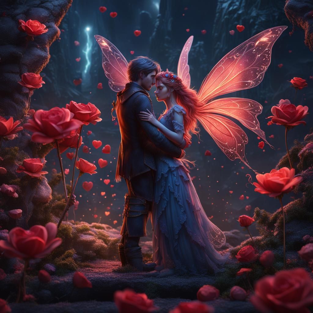 Enchanted Fairy Couple Celebrate Valentine's Day