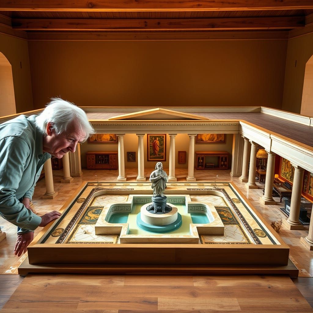 Golden Light Illuminates Roman Architect's Prideful Moment