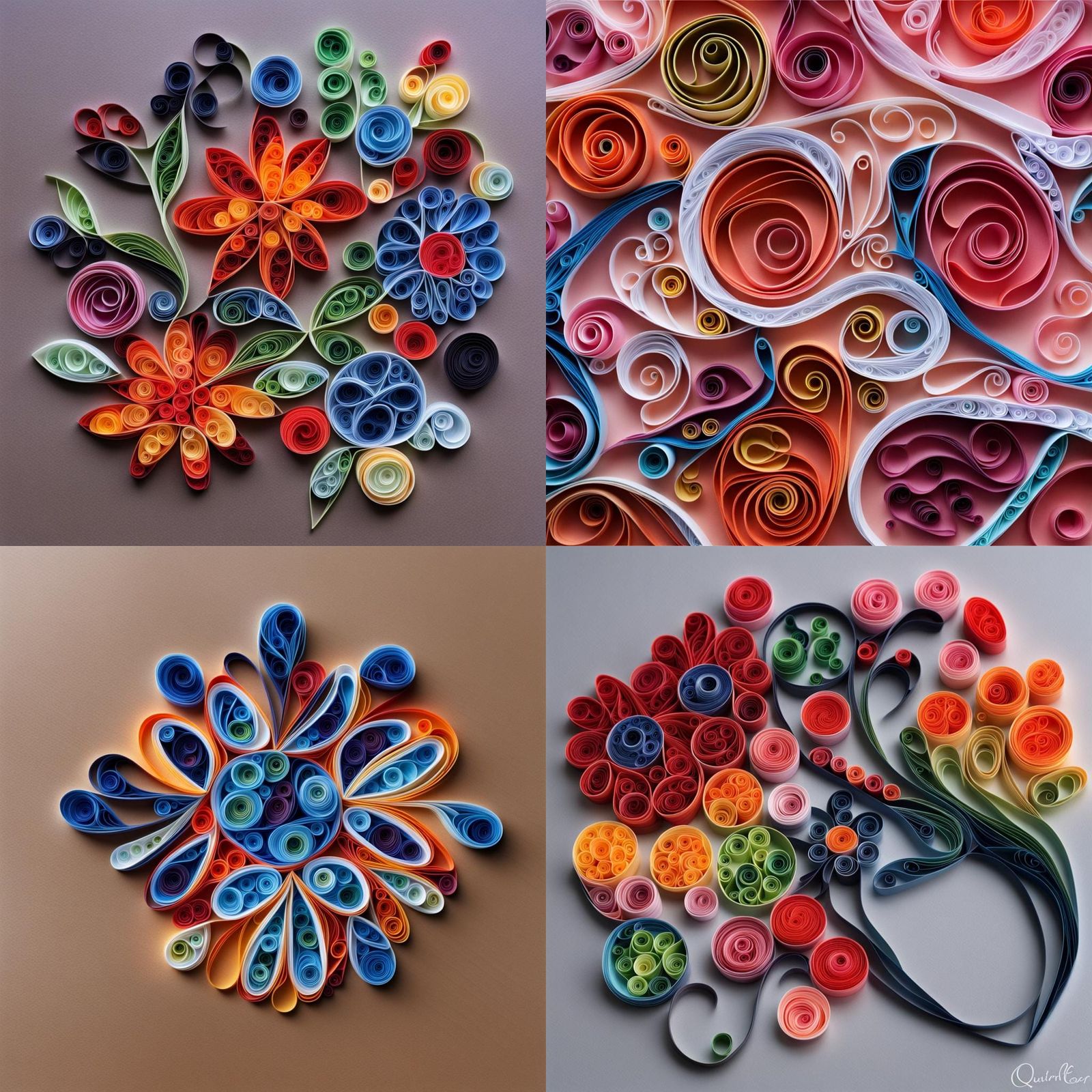 Intricate Quilled Paper Filigree Design