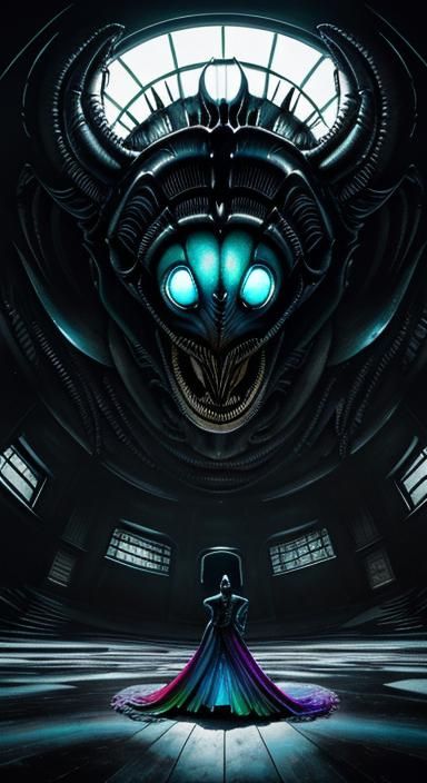Peaky Blinders Dragon Xenomorph in Giger Style