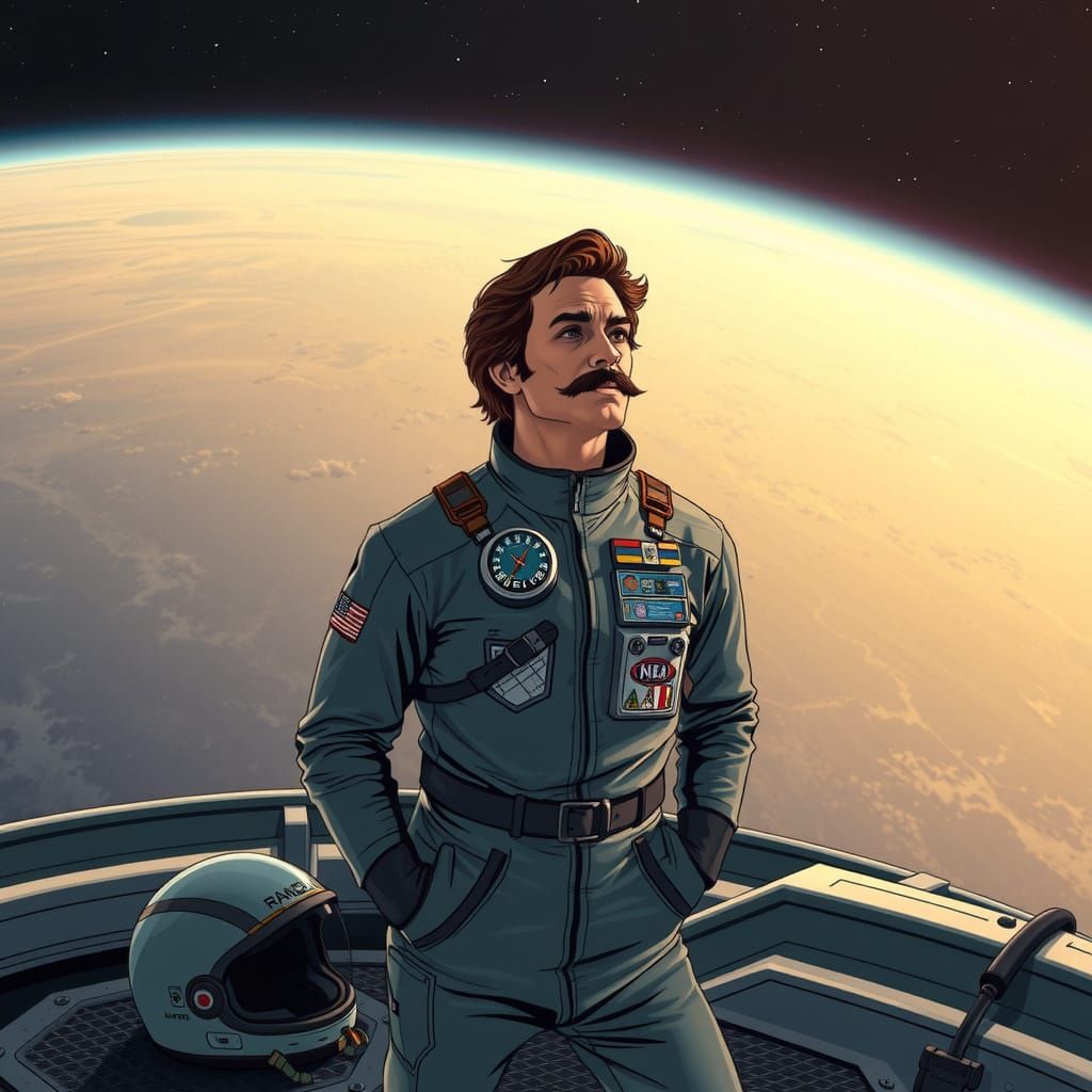 Captain Mark Brandis in Contemplative Space Suit