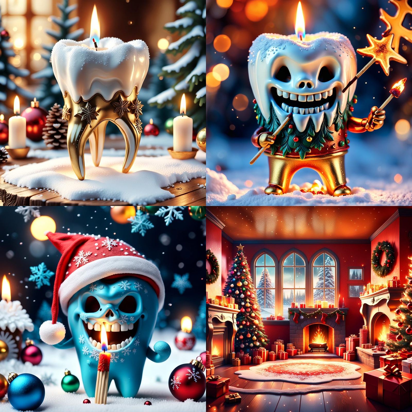 Tooth Figurine in Christmas Scene: Digital Matte Painting
