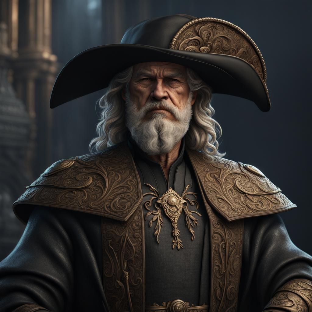 Jeff Bridges Renaissance Portrait in Detailed Matte Painting