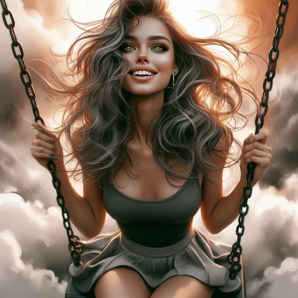 Swing Set Floating in the Clouds