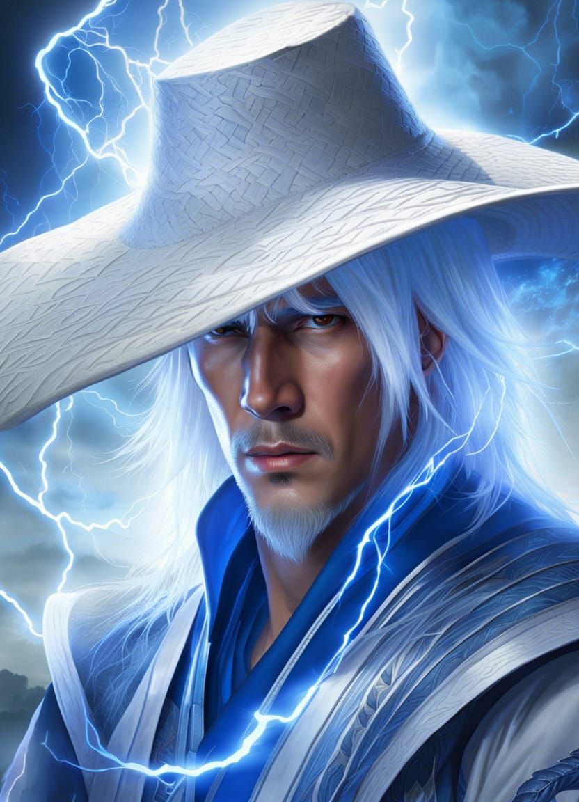 Hyperdetailed Portrait of a Lightning God