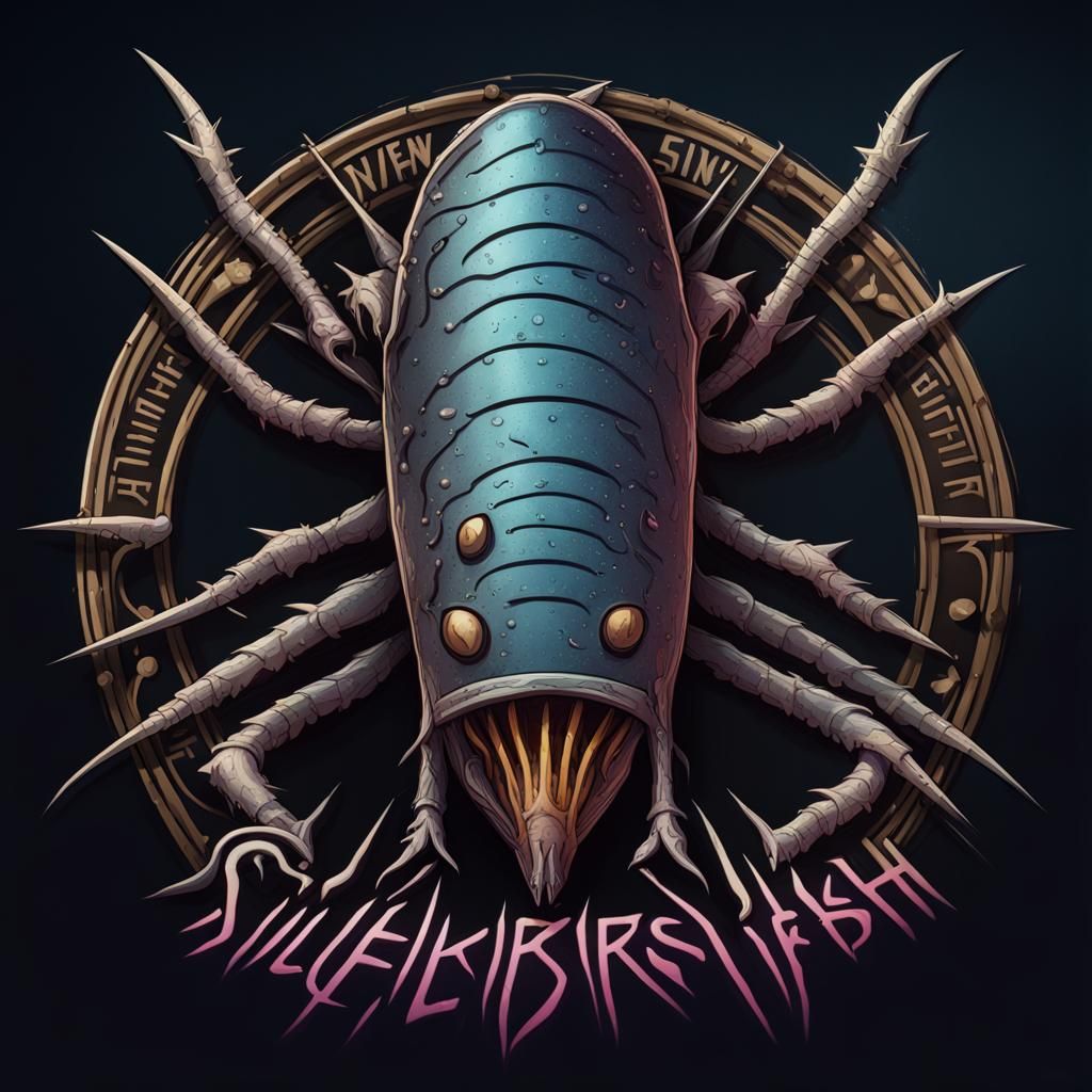 Punk Band Logo: The Silverfish, Detailed Matte Art