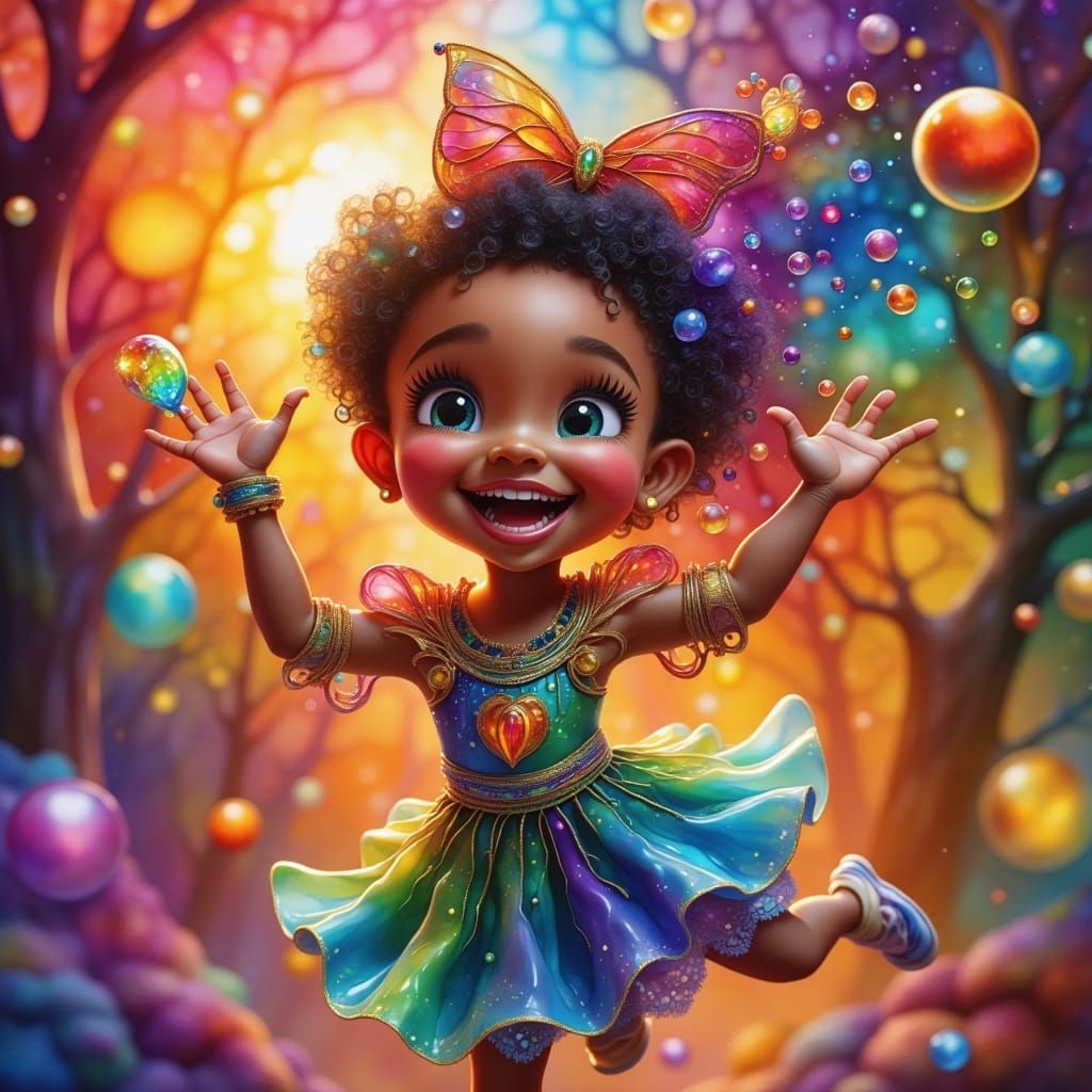 Vibrant 3D Render Expressing Joy and Positive Energy