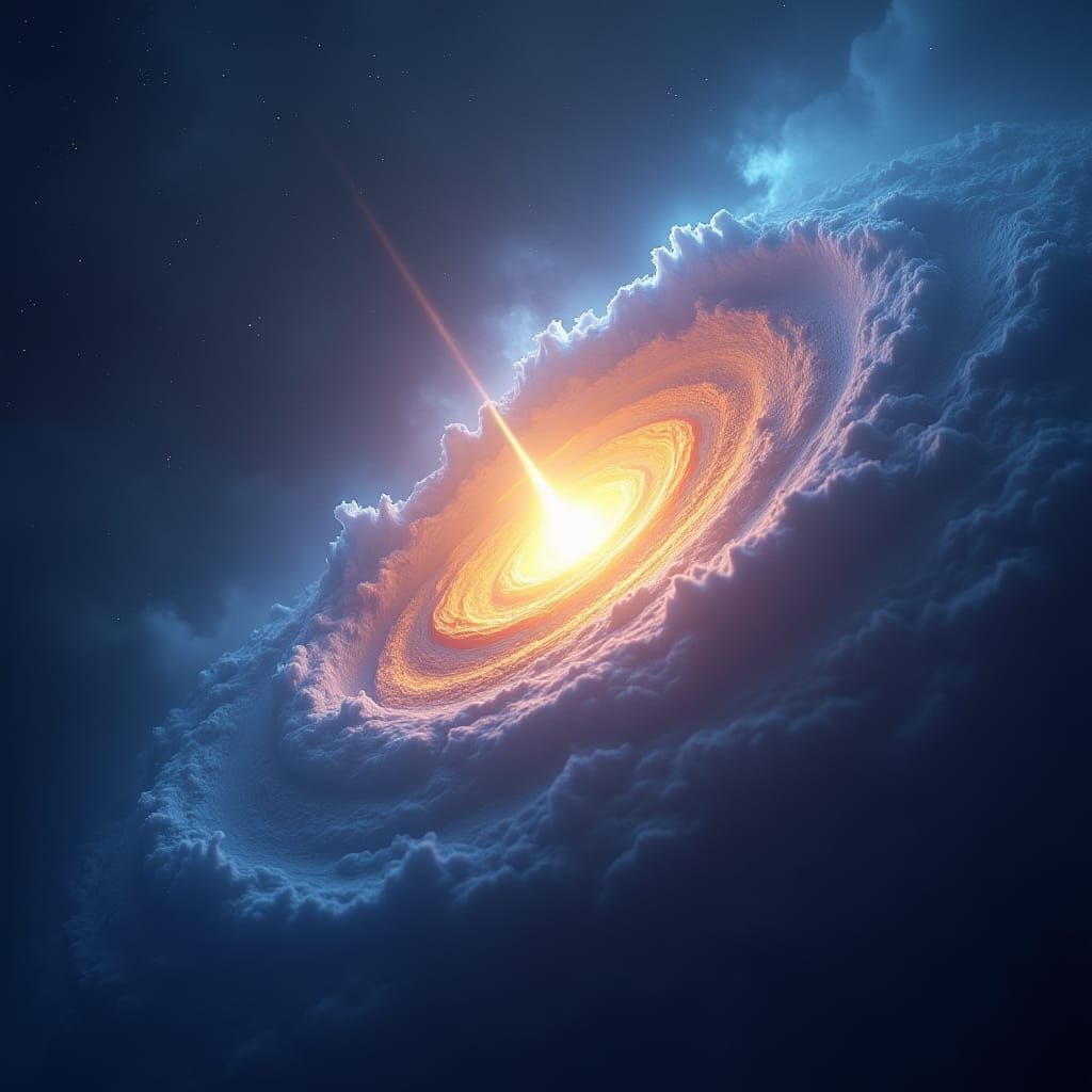 Majestic Star in Swirling Nebula in 8k Realism