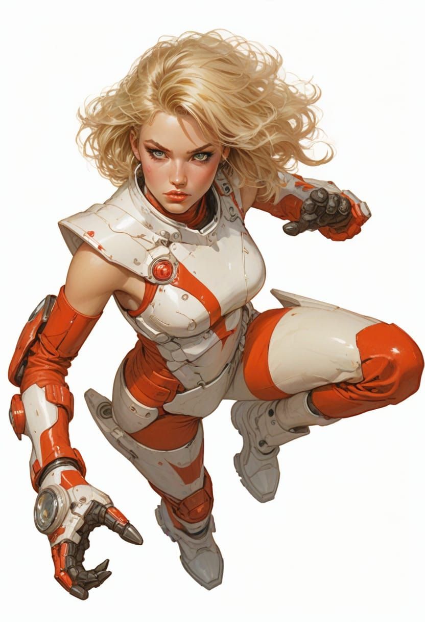 Sci-Fi Agent in Neon Power Armor