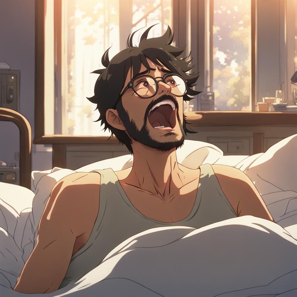 East Indian Man Waking Up, Anime Key Visual