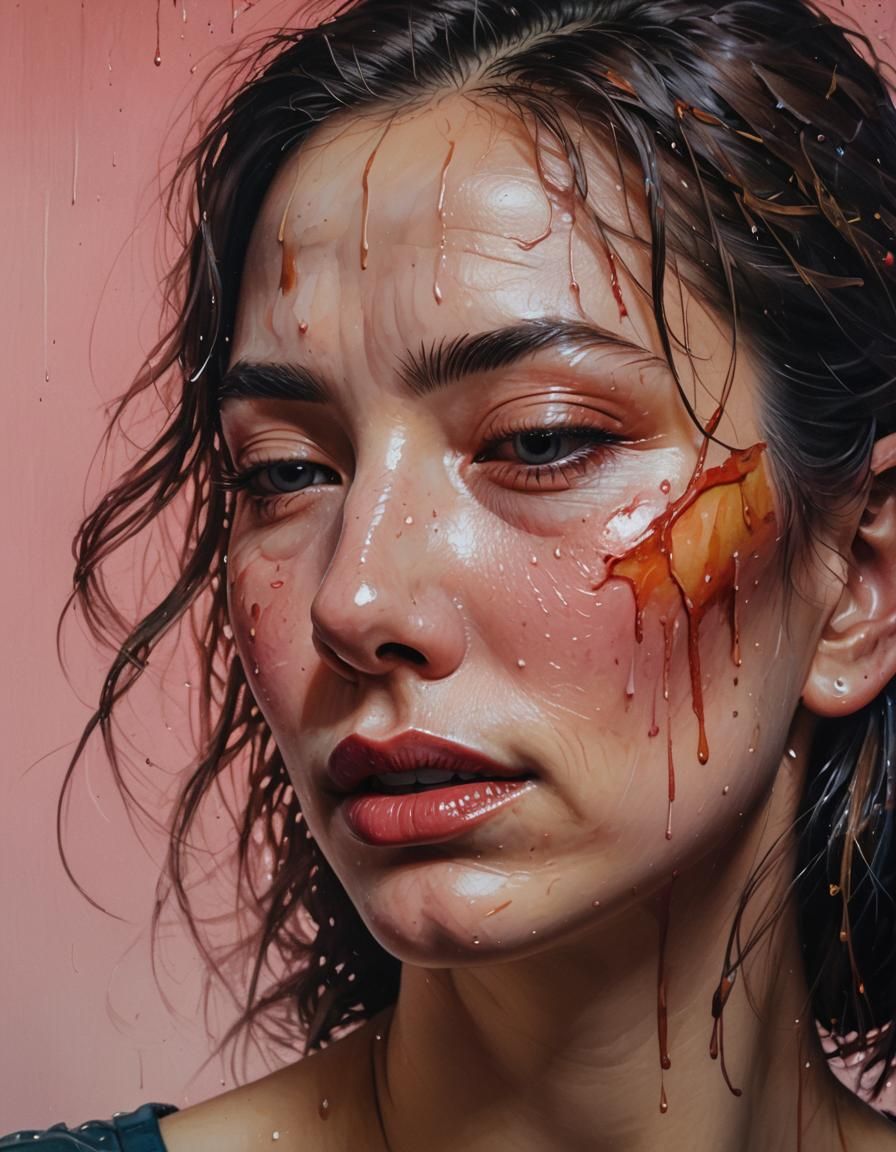 Heart-Wrenching Portrait of a Woman in Tears