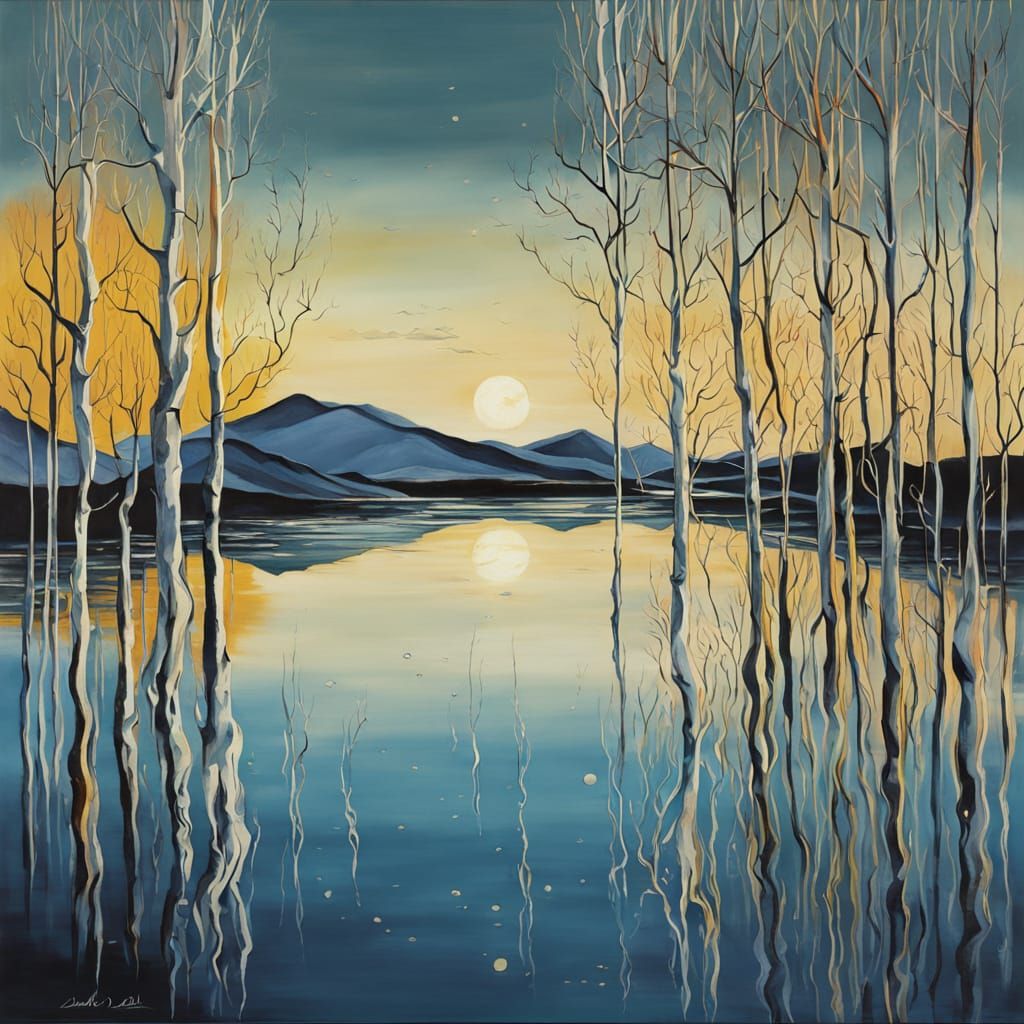 Surreal Dreamscape of Quivering Willows and Melting Branches