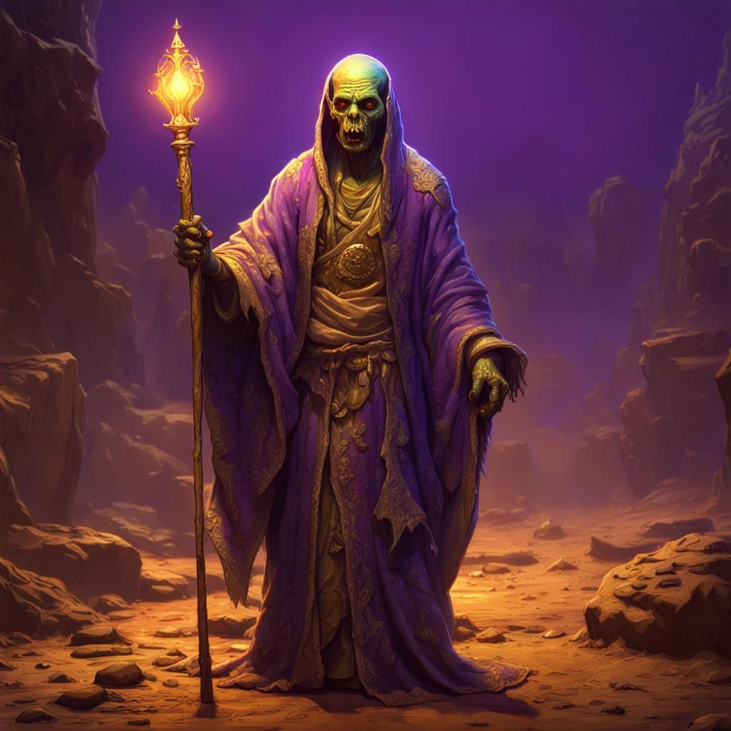 Glowing Vetala Zombie in Dark Fantasy Style