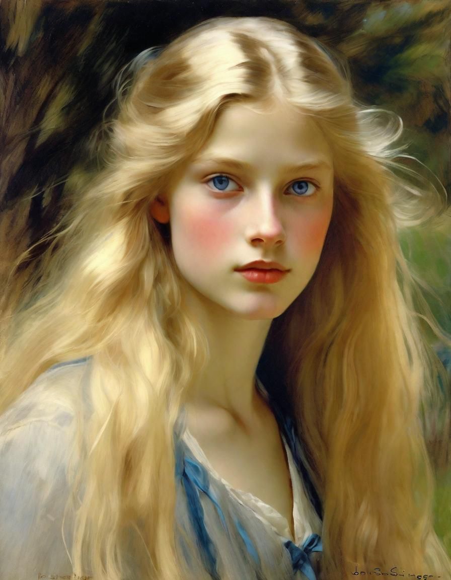 Oil portrait Norway maiden immortalized by a master