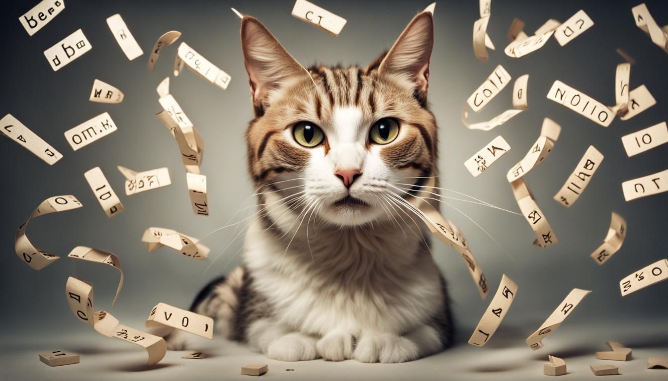 Surreal Cat Disrupts Vowels with Studio Lighting