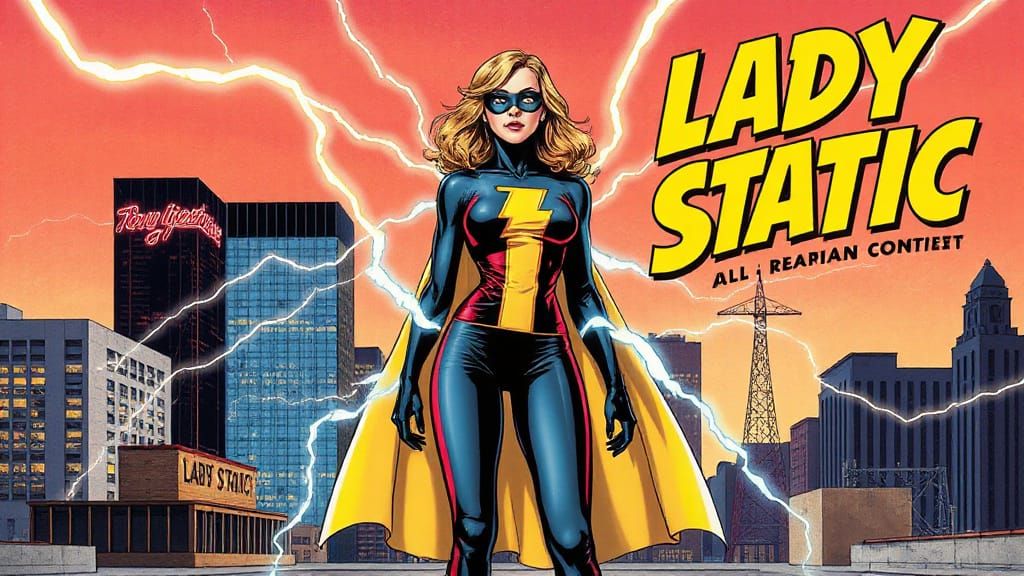 Comic Book Supervillain Lady Static.