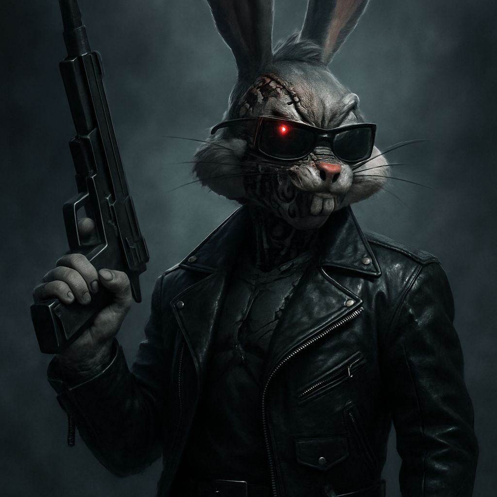 Bugs Bunny as the Terminator in a Cinematic Style
