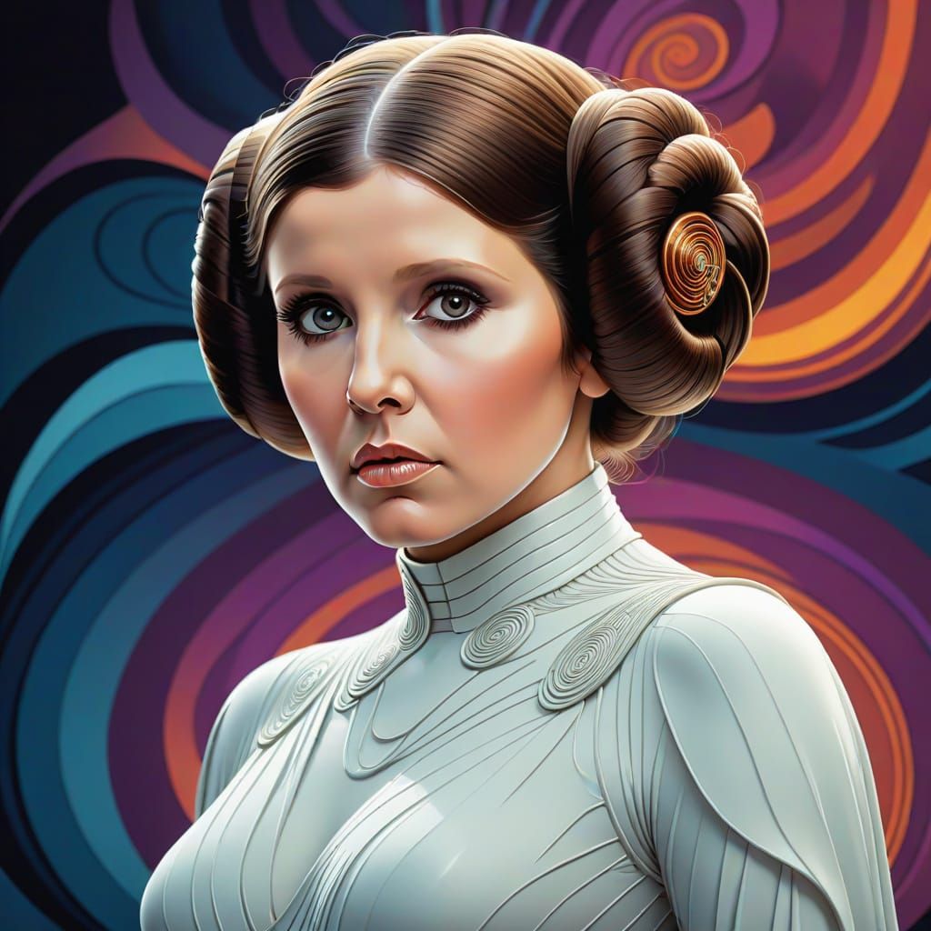 Surreal Princess Leia Portrait in Digital Art