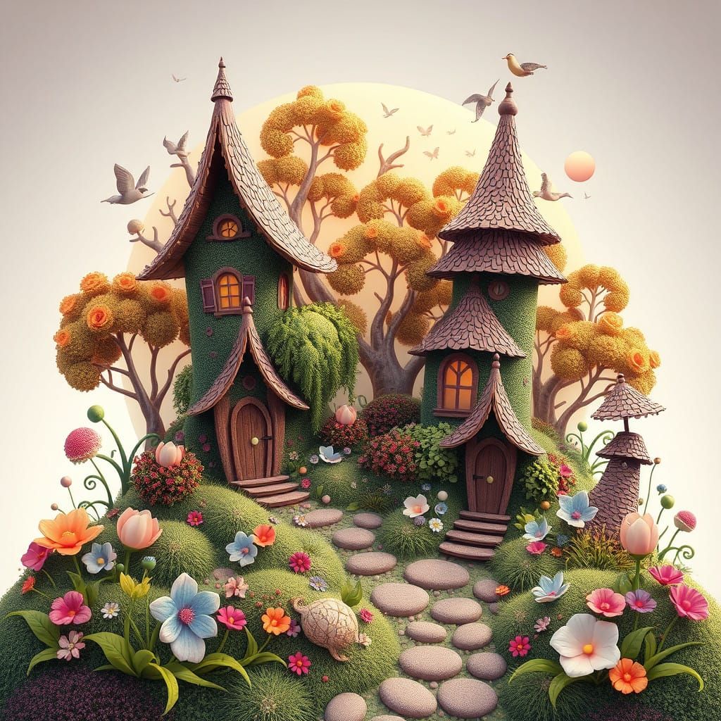 Vibrant Fractal Fairy Oasis