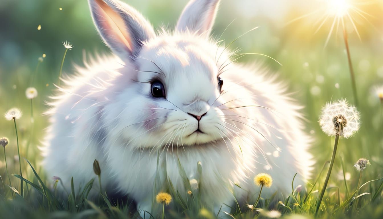 Whimsical Bunny in Dreamy Watercolor Style