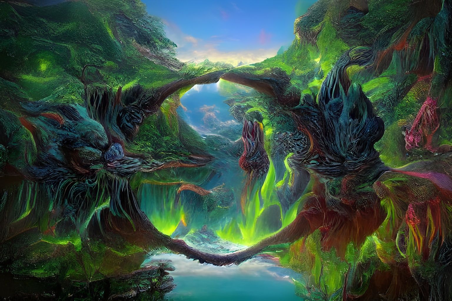 Elemental Astral Cataclysm in Digital Art Style