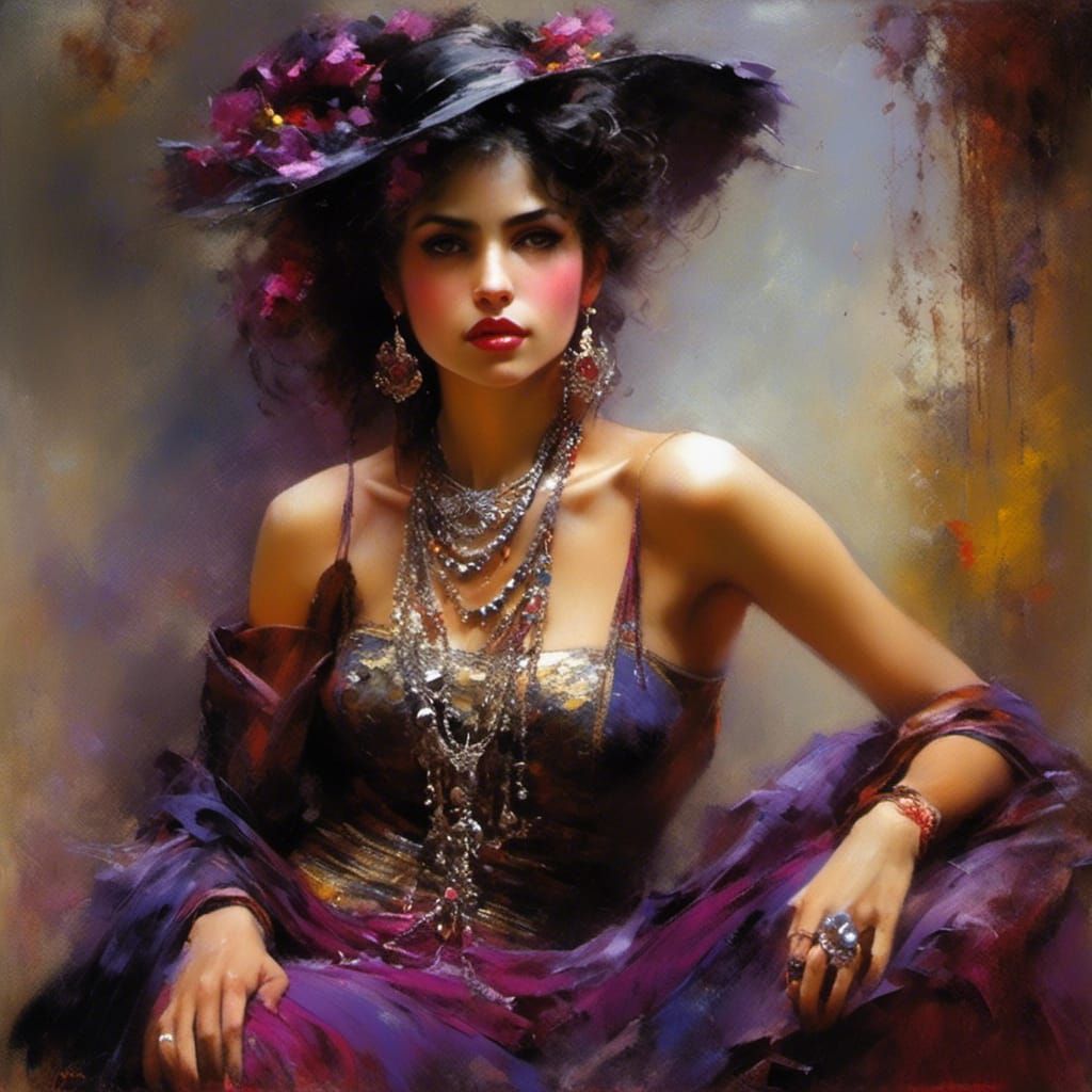 Tattooed Latina Portrait Inspired by Figurative Painting