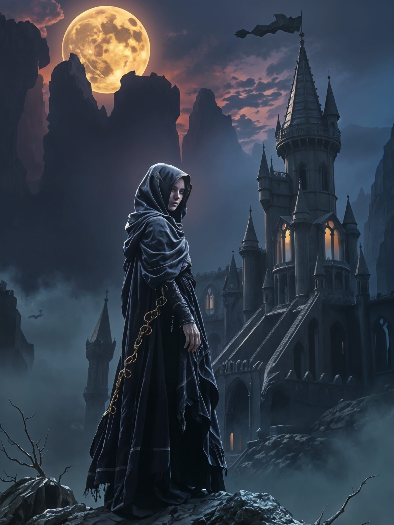 Dark Fantasy Witch Unleashed in Vibrant Colors