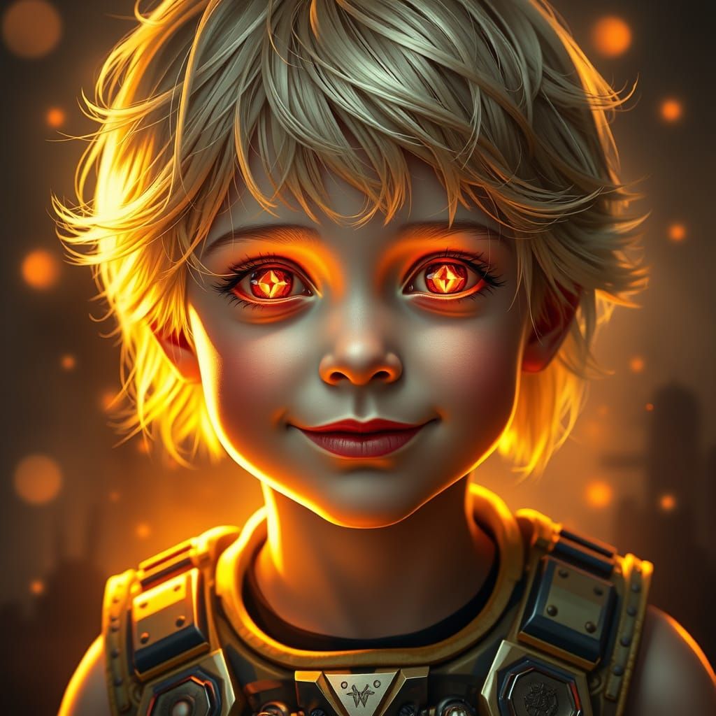 Boy with Diamond Eyes in Murraypunk Style