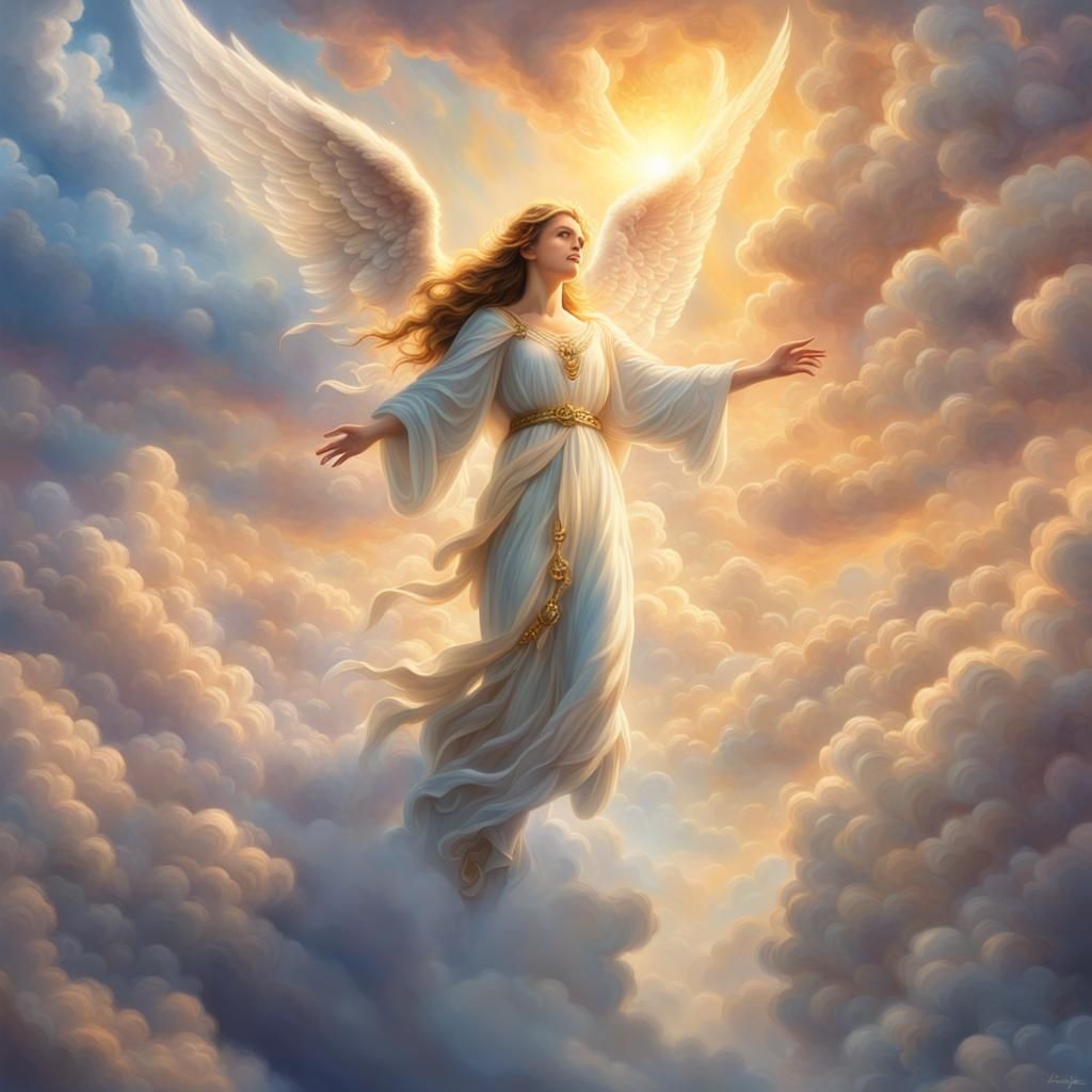 Glowing Angel Descends From Heaven