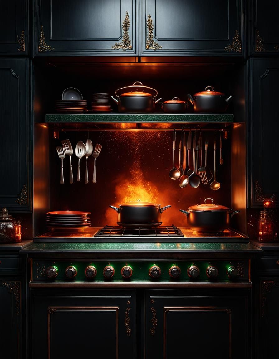 Eerie Demon Cabinet in Hyperrealistic Digital Art