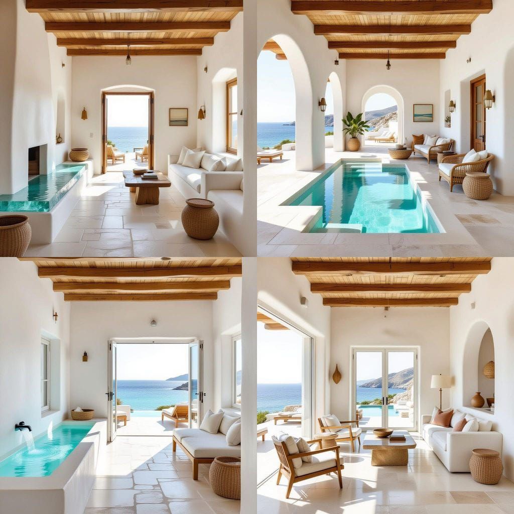 Mykonos Beach House: Sea Glass Resin Coastal Luxury