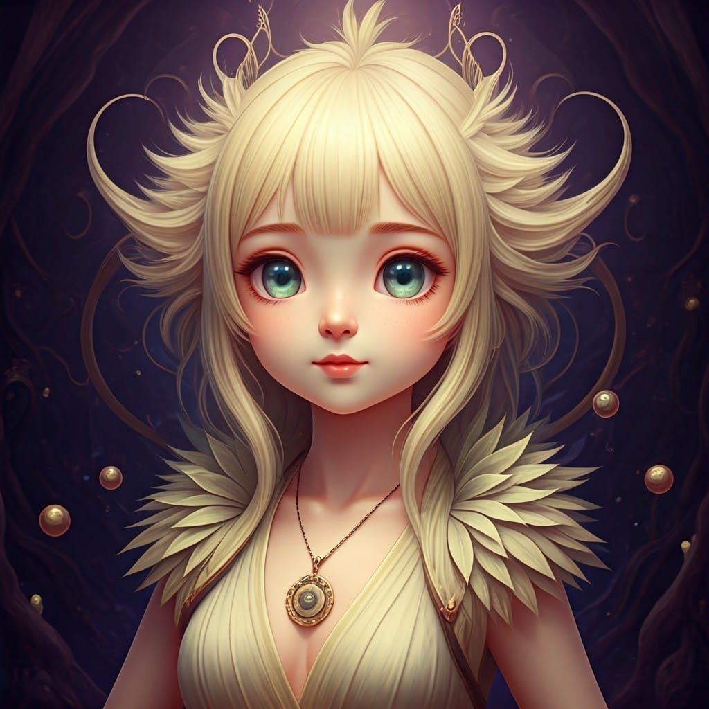 Pastel Manga Character in 3D Rendered Fantasy Aura